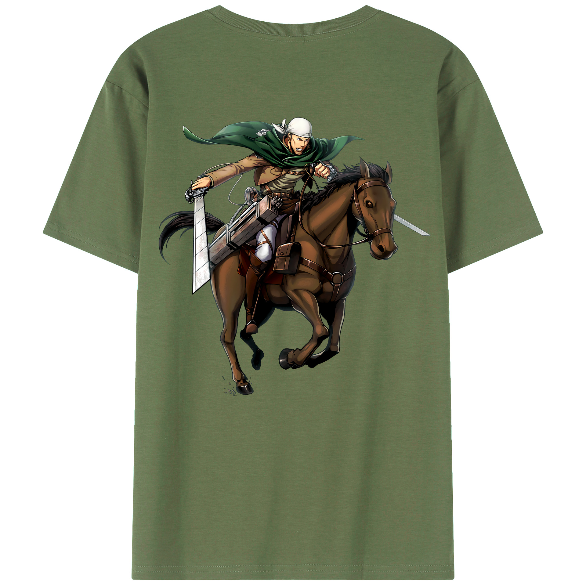 （画像用） 進撃の巨人 Attack on Titan 綿100％ メンズ半袖Tシャツ（バックプリント） 通気性